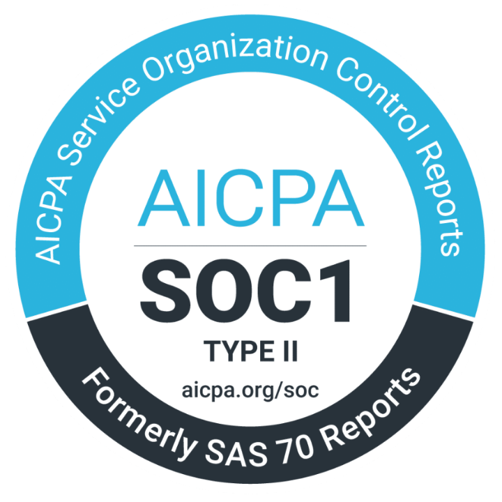 AICPA SOC 1 Type 2 certified badge
